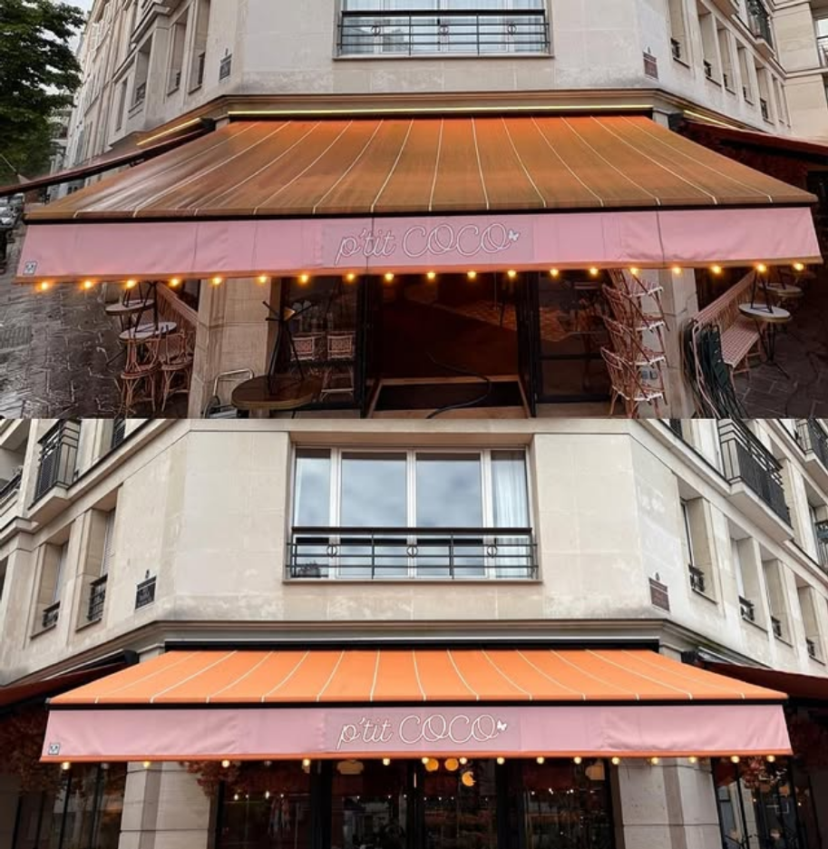 Store extérieur après lavage professionnel Store extérieur propre après un nettoyage professionnel à Paris