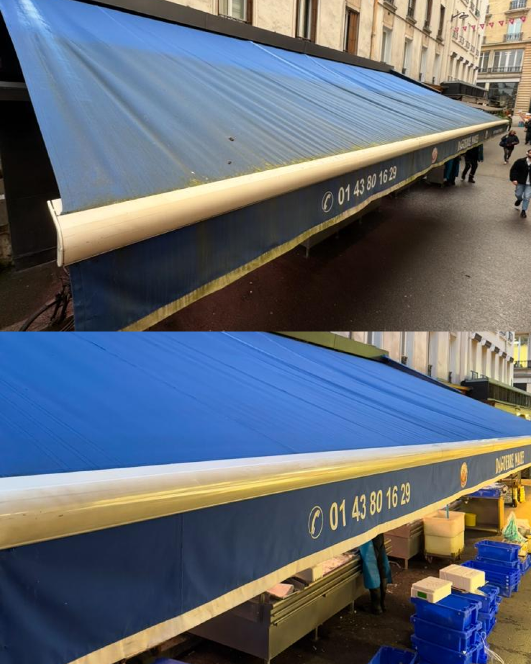 store-avant-après-nettoyage-paris Store propre, nettoyé par une société de nettoyage de Stores, Paris